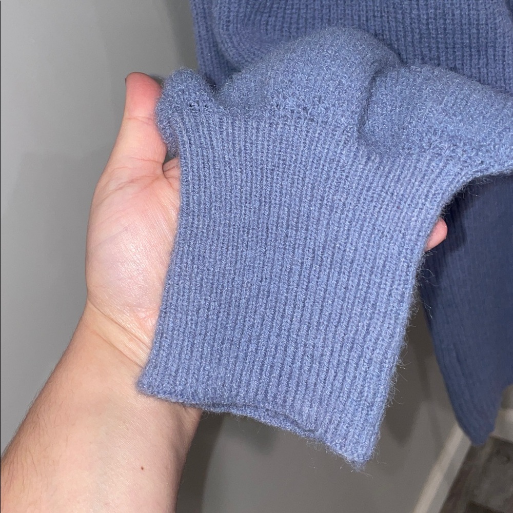 Women's Blue Turtleneck Sweater Dress - Picture 3 of 5